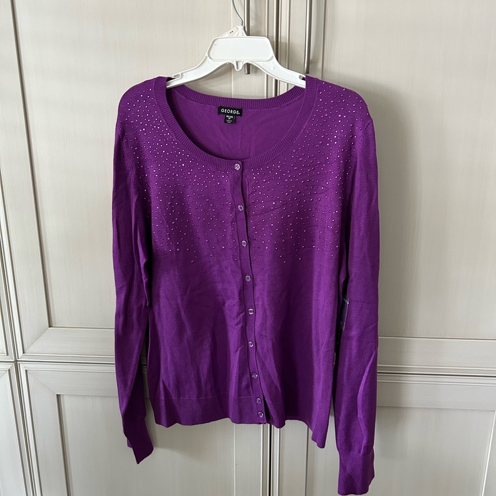 Purple Embellished Cardigan